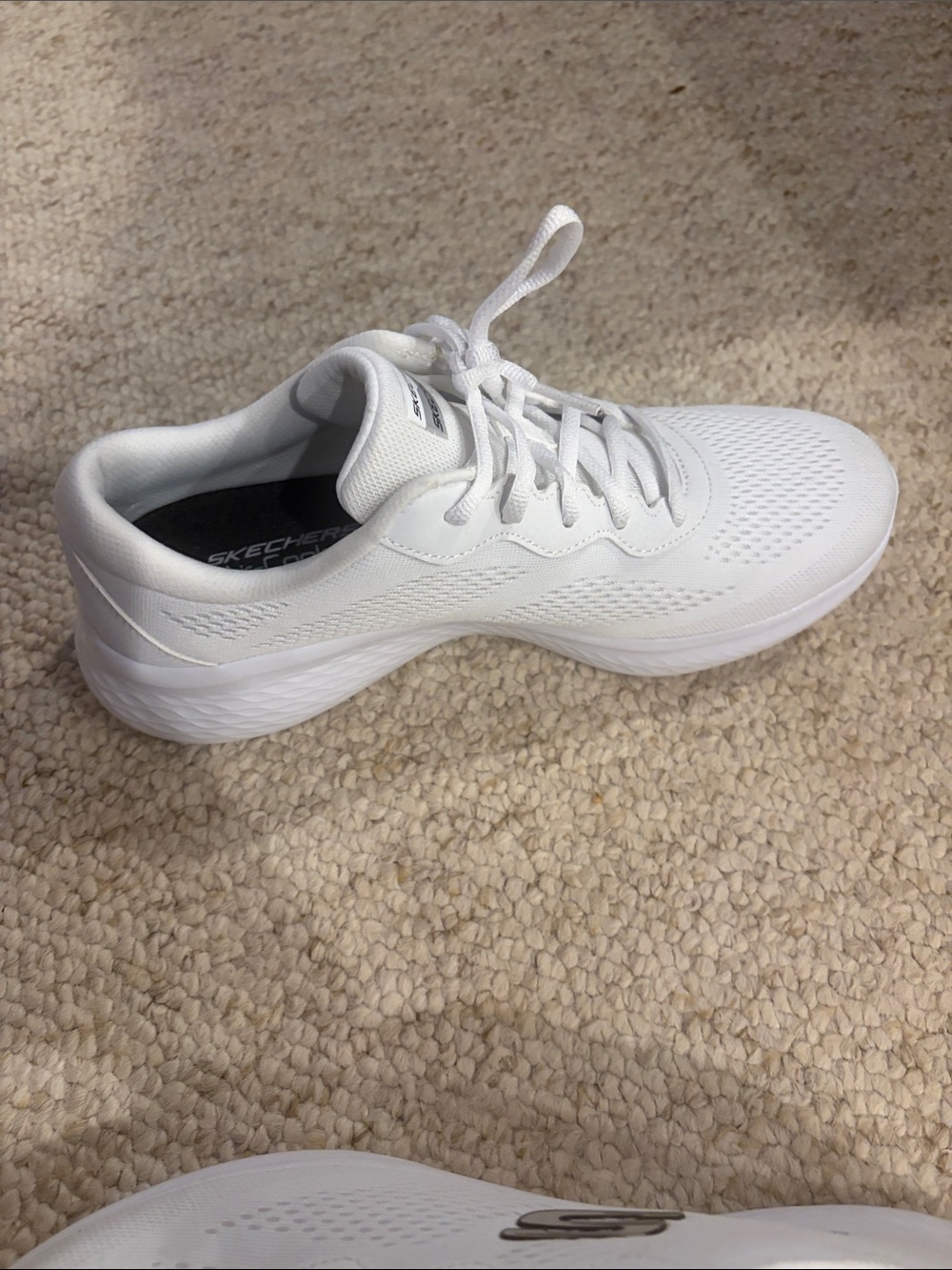 Skechers Women’s White Sneakers with Silver Logo - Picture 8 of 9